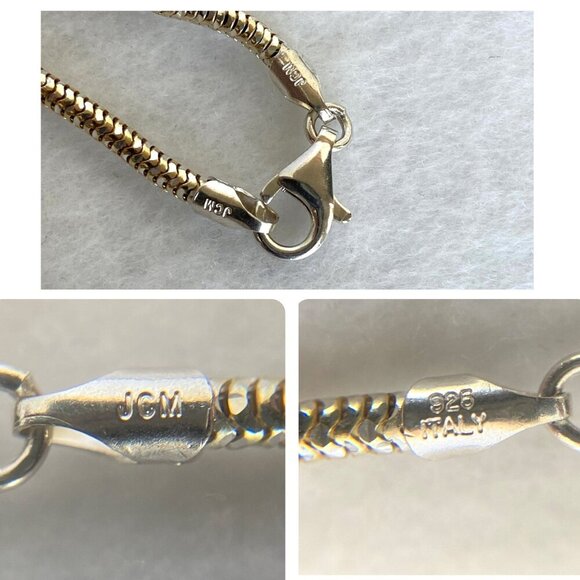 Gold Vermeil Sterling Silver 925 JCM Diamond Cut 36" Long Snake Chain Necklace - Picture 9 of 16